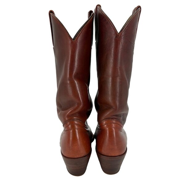 Vintage Frye Cowboy Boots Mens size 9D Distressed Brown Leather USA Western Boot - Picture 10 of 15
